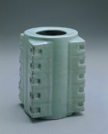 Cong-like vase with light bluish-green glaze