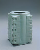 Cong-like vase with light bluish-green glaze