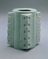 Cong-like vase with light bluish-green glaze