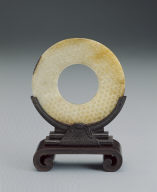 Jade bi disk with grain pattern