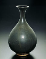 Pot with black glaze and oil spots