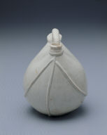 White-glazed ewer in the shape of a leather pouch