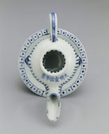 Lamp with floral design in underglaze blue