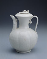 Pitcher with white glaze and dragon spout