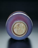 Planter with blue and violet glaze