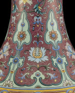 Doubled-vase with dragon design in open-work and famille rose