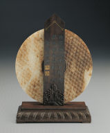 Jade bi disc with grain pattern