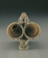 Jade adjacent cup. Imitation of Han bronze. Carving of eagle and bear used as a pun on the words Ying (falcon) and Xiong (bear)