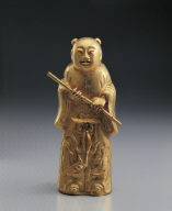 Gold sculpture of The Eight Immortals: Lan Cai-he
