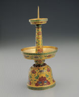 Champleve candlestick with lotus-spray decoration (2)