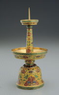 Champleve candlestick with lotus-spray decoration (1)