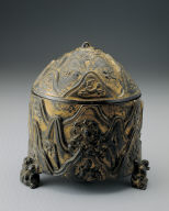 Gilt animal-footed Zun with landscape scenes
