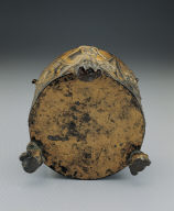 Gilt animal-footed Zun with landscape scenes