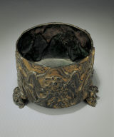 Gilt animal-footed Zun with landscape scenes