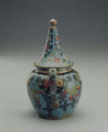 Cloisonne ewer with grapevine decor