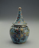 Cloisonne ewer with grapevine decor