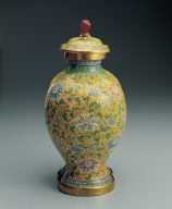 Painted enamel joined covered jars