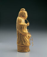 Gold sculpture of The Eight Immortals: He Xian-gu