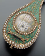Champleve pocket watch in the shape of dombira