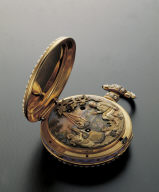 Pocket watches with painted enameled floral decoration