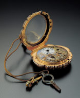 Pocket watches with painted enameled roses decoration