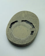 Inkstone with landscape of the Orchid Pavilion, Yao River stone