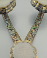 X-shaped gilt ru-yi scepter with jade inlays inscribed with the Xi characters