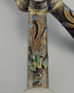 X-shaped gilt ru-yi scepter with jade inlays inscribed with the Xi characters