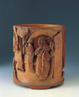 Bamboo brush-holder of three-pines and maids