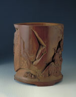 Bamboo brush-holder of three-pines and maids