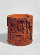 Bamboo brush-holder of seven virtues sages