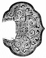 Gilt ru-yi scepter with gemstone inlays of the auspicious motifs of peach, pomegranate, and openfinger citron