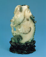 Jade carp flower vase