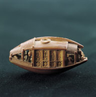 Carved olive-stone boat
