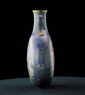 Cloisonne flask with a scene from the Ode on the Red Cliff