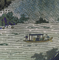 Cloisonne flask with a scene from the Ode on the Red Cliff