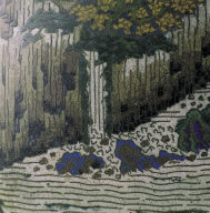 Cloisonne flask with a scene from the Ode on the Red Cliff