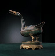Cloisonne censer in the shape of a waterfowl