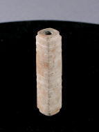 Jade cong-shaped tube with monster mask design