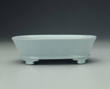 Narcissus basin with light bluish-green glaze