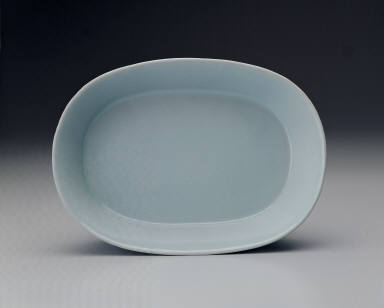 Narcissus basin with light bluish-green glaze
