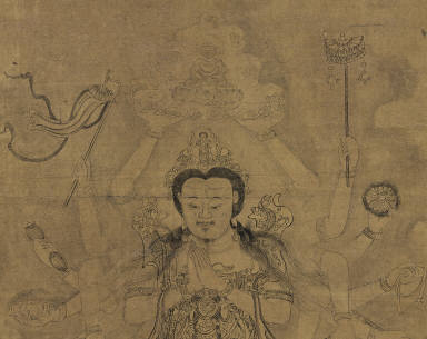 Sixteen-armed Guan-yin, Attributed to Zhang wo