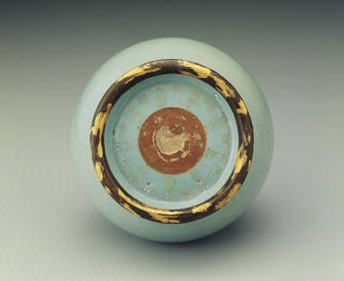 Gallbladder-shaped vase with sky-blue glaze