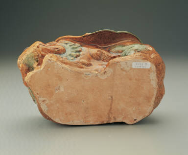 Lion-shaped pillow with san-cai colors