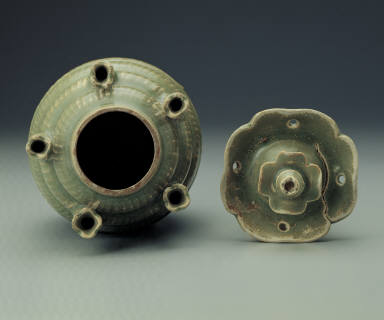 Celadon ewer with tubular protrusions