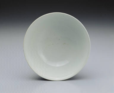 Bowl with lotus pond in cobalt blue