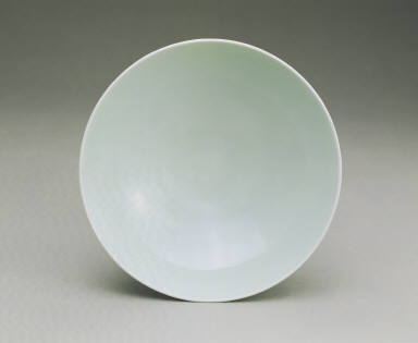 Bowl with underglaze-blue illustration of children playing in a garden