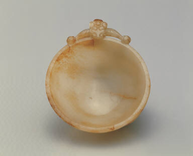 Jade cup with chi-dragon handle