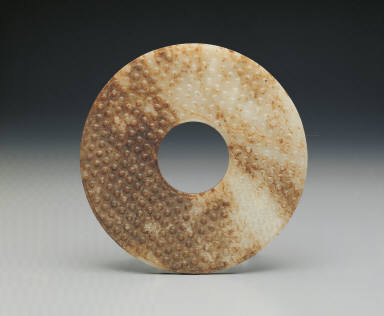 Jade bi disc with grain pattern