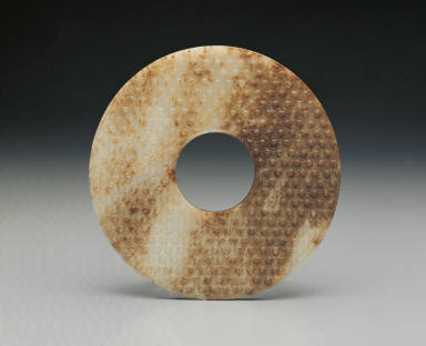 Jade bi disc with grain pattern